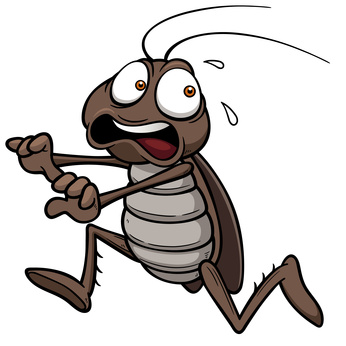 cockroach running away cartoon